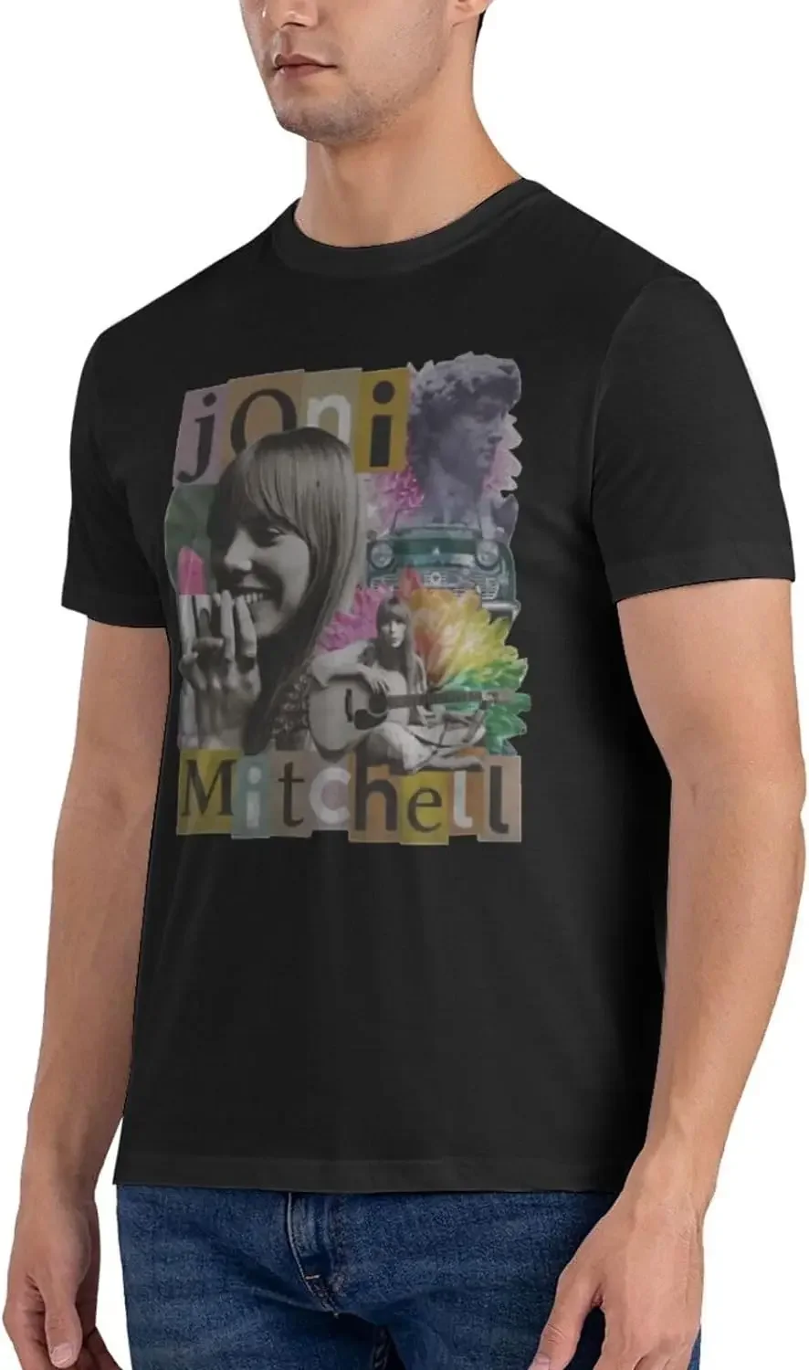 Мужская хлопковая футболка с коротким рукавом и круглым вырезом