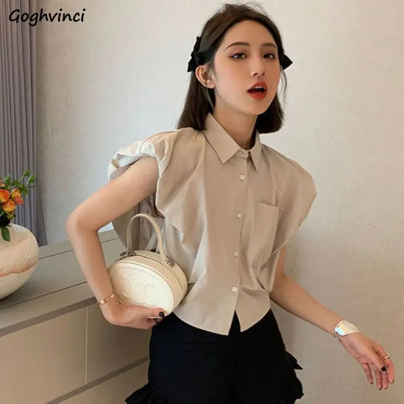 

Женские рубашки без рукавов в Корейском стиле, летние винтажные женские темпераментные модные повседневные шикарные простые универсальные подчеркивающие индивидуальность