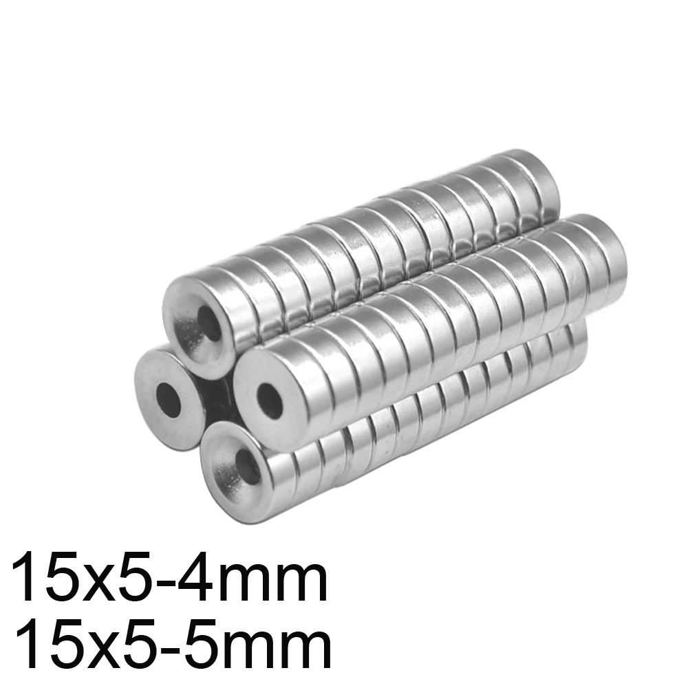 

5~300PCS 15x5-5 mm N35 Super Powerful Magnets 15*5 mm Hole 5 mm Permanent Neodymium Magnetic Countersunk Round Magnet 15*5-4