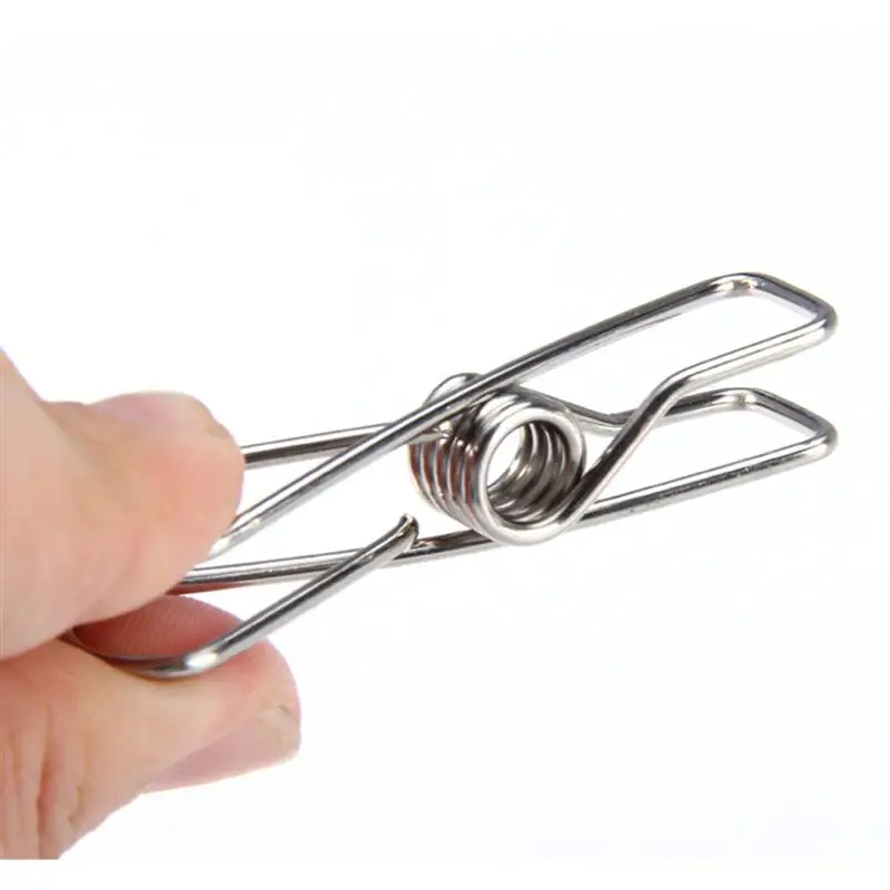 

20 Pcs Multipurpose Stainless Steel Clips Clothes Pins Pegs Holders Clothing Clamps Sealing Clip Household Clothes Pins