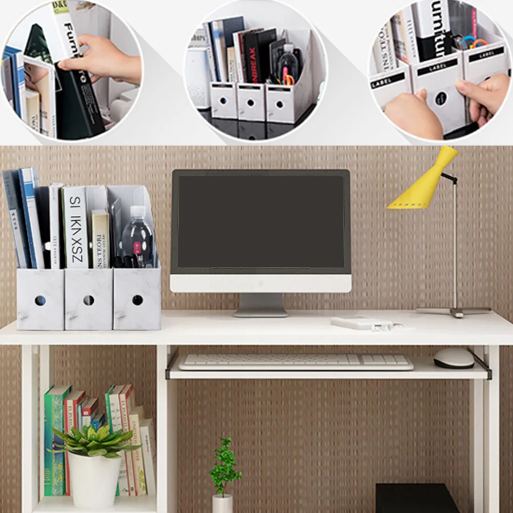 

5pcs/set School Paper Magazine File Holder Document Desk Organiser Pencil Foldable Office Rack Paperwork Storage Box