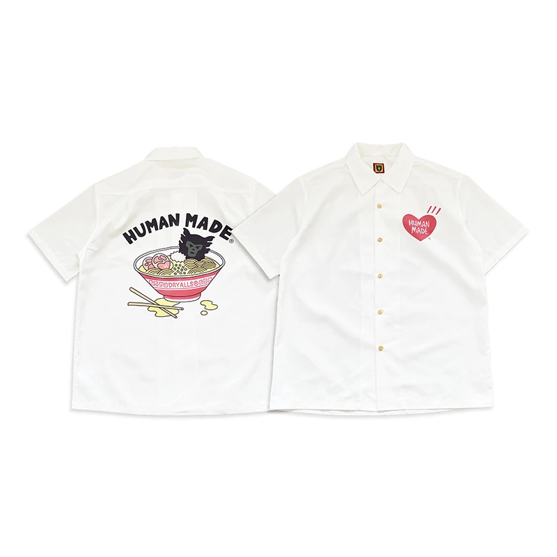 Human Made Shirt Oversize Printed Noodles Men Women 1:1 HUMAN MADE Hawaiian Shirt