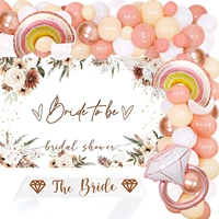 boho bridal bachelorette party decor rainbow balloon garland kit background cloth engagement bachelorette party supplies