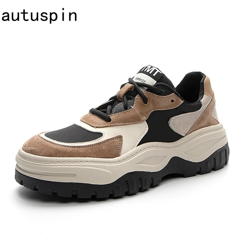 

Autuspin Genuine Leather Sneakers Female 2022 Street Korean Style Women Casual Sports Shoes All-match Daily Comfortable Footwear