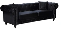 black chesterfield couch sheila sofa modern design luxury sectional fabric tufted velvet set 3 seat for living room furniture