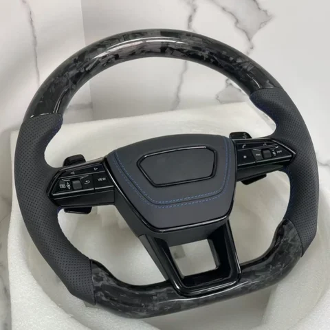 Пользовательское обновление для Audi RS/S Series Универсальный A3 A4 B9 A5 A7 A8 RS3 RS4 RS5 S3 S4 S5 Q3 Q5 Q7 Светодиодный руль из углеродного волокна