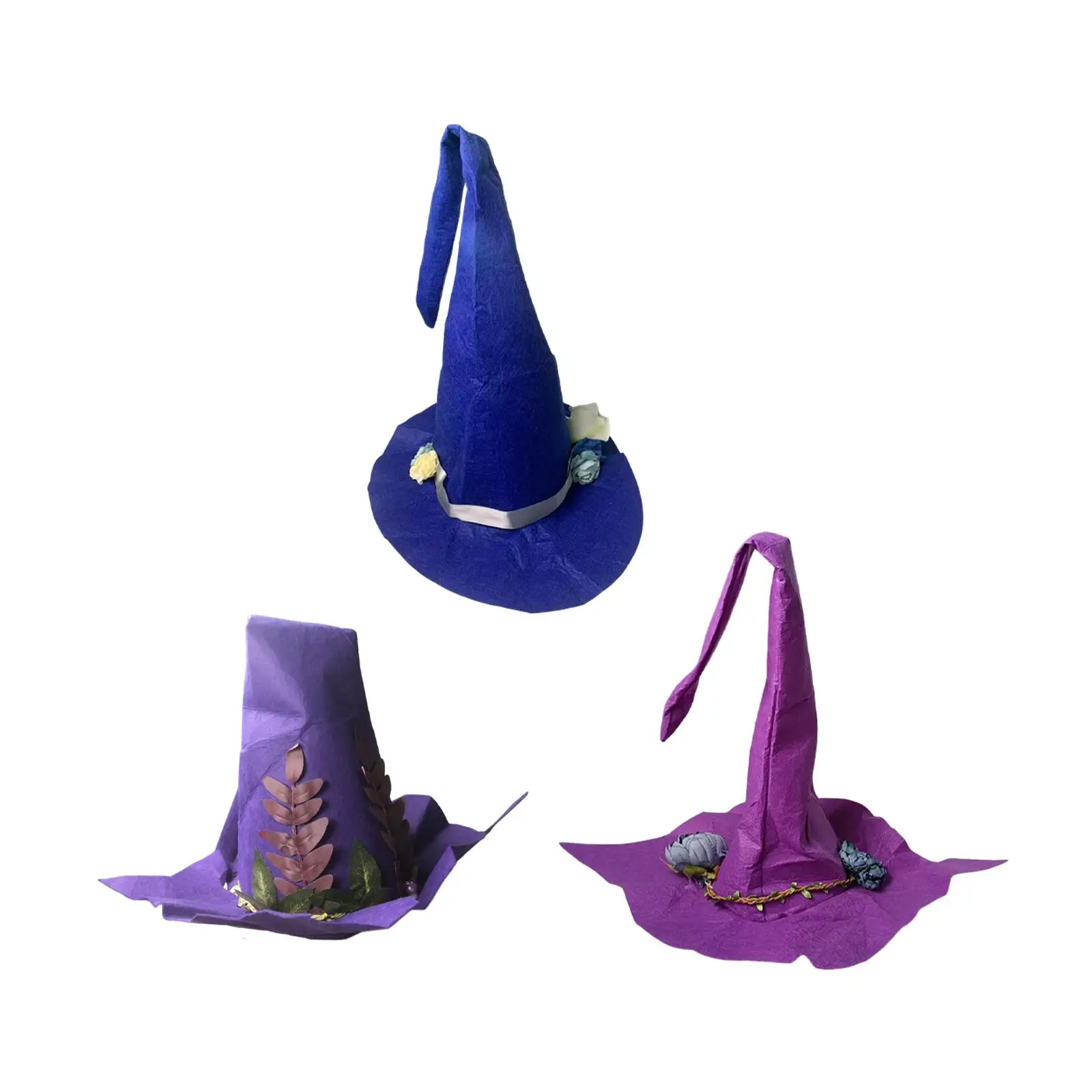 

Halloween Felt Witch Hats Cosplay Wizard Caps for Women Girls Top Pointed Caps for Fancy Dress Festival Masquerade Holiday Party