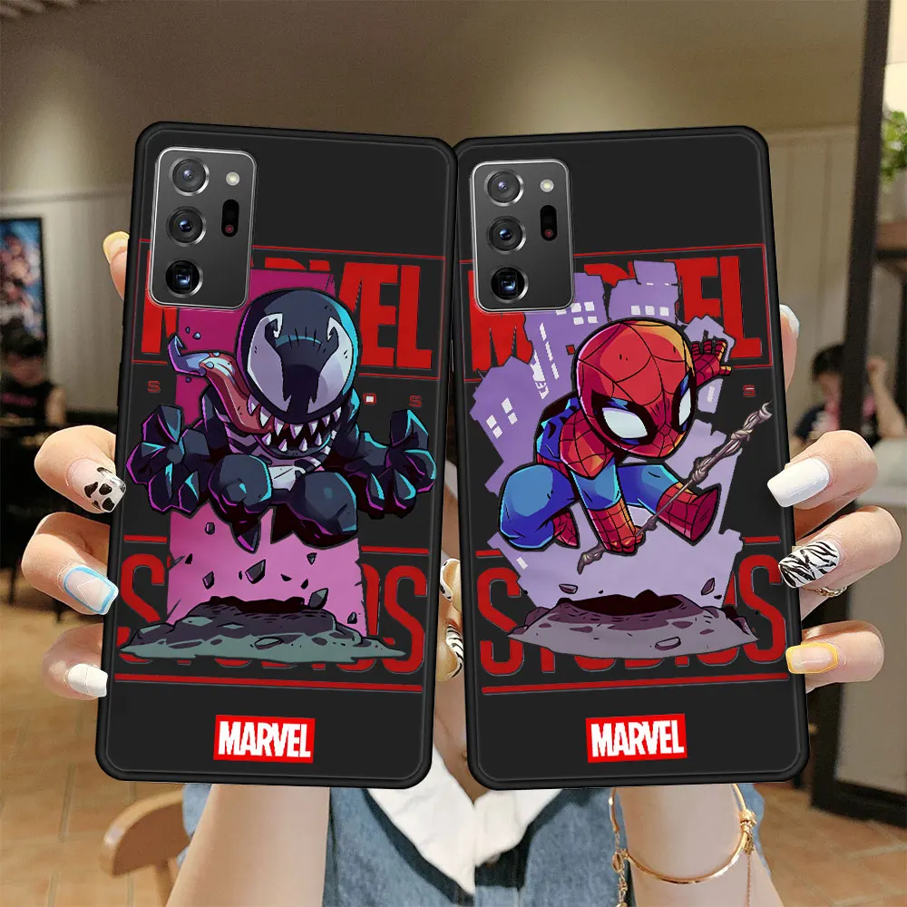 

Marvel Man Venom Spider-Man Silicone Case Funda for Samsung Galaxy Note10 Note 10 20 8 9 Plus Ultra 5G Note20 Celular Full