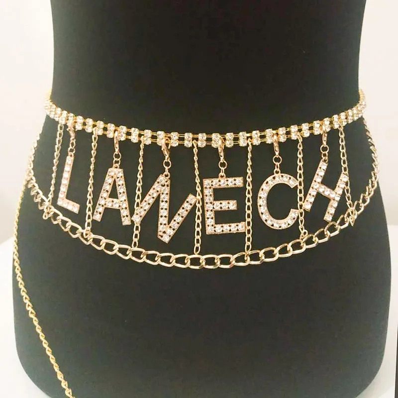 

2022 Letter Designer Belts For Woman Belly Chain Waist Chain Statement Wedding Letter Tassel Jewelry Accessories Christmas Gifts