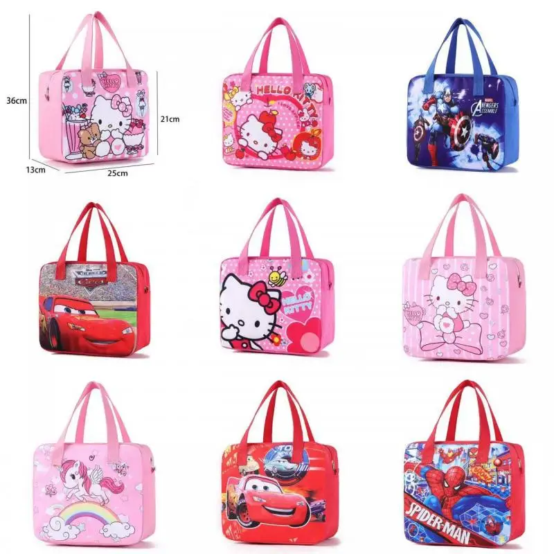 

Sanrios Littletwinstars Kuromi Cinnamoroll My Melody аниме мультфильм Милая Ткань Оксфорд Портативный молния Коробка для ланча изоляционная сумка