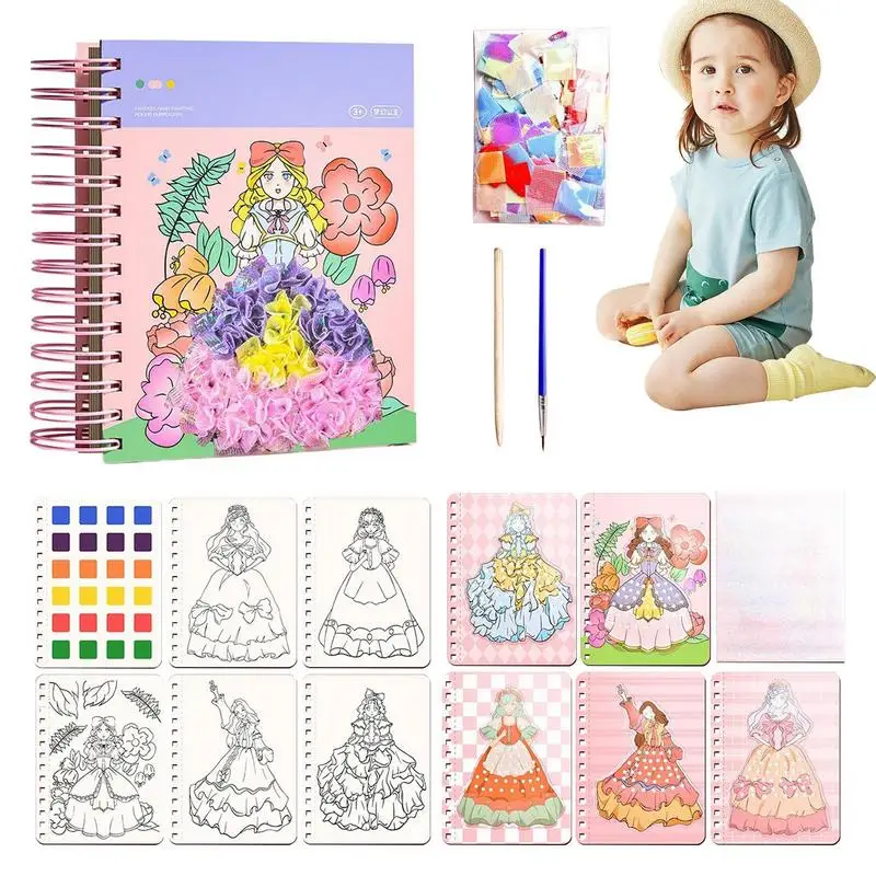 

Poke Art DIY Toys Kids Arts And Crafts Activity Book Hand-Made DIY Poke Fun Kids Arts And Crafts Change Dress Educational Toys