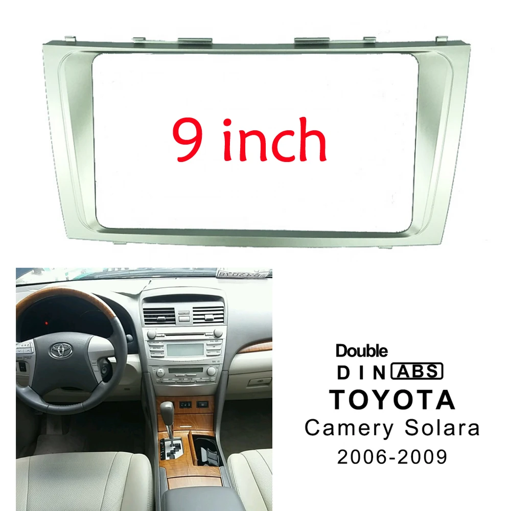 

BYNCG 2Din 9 Inch Top Quality Car Radio Installation DVD GPS Mp5 Plastic Fascia Panel Frame for Toyota Camry 2006 Dash Mount Kit