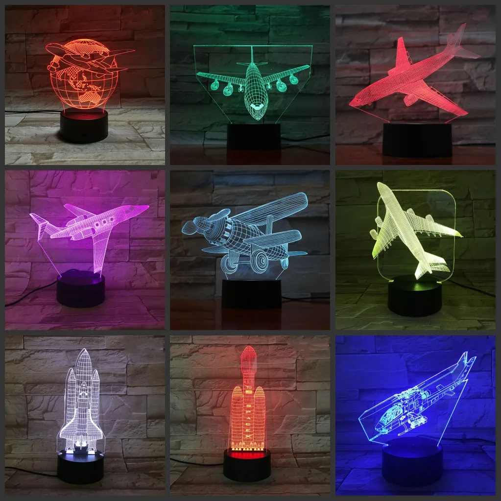 

3D Space Shuttle Model LED Night Light Children's Bedroom Decoration Holiday Gifts for Kids and Friends