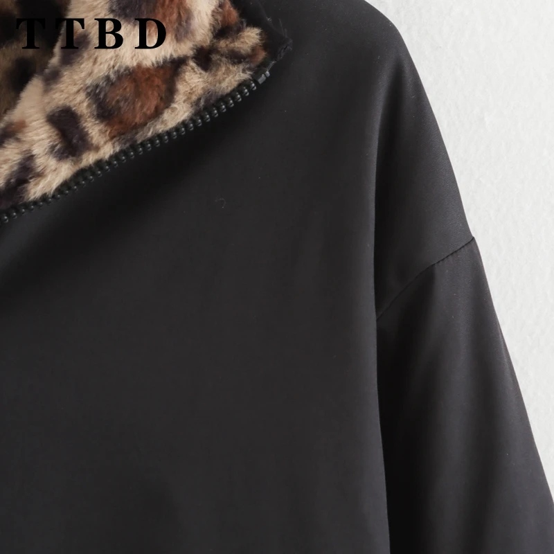 TTBD 2024 зимняя новая женская винтажная флисовая верхняя одежда с отложным