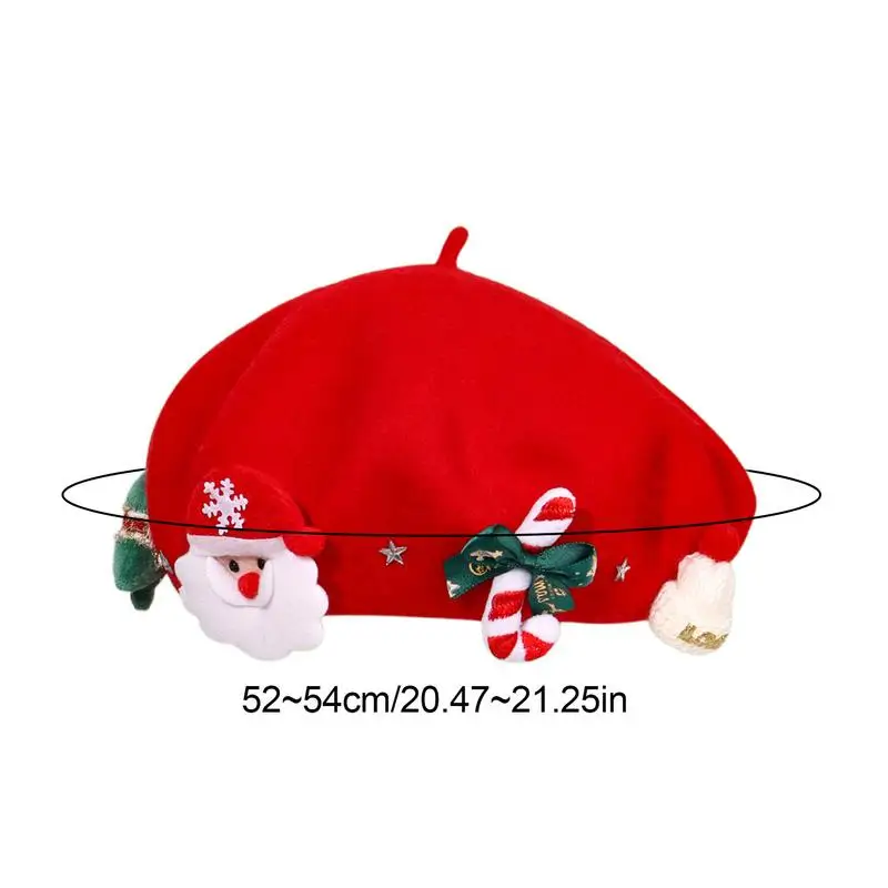 Рождественский Красный берет шапка для женщин новогодний подарок девочек подруг