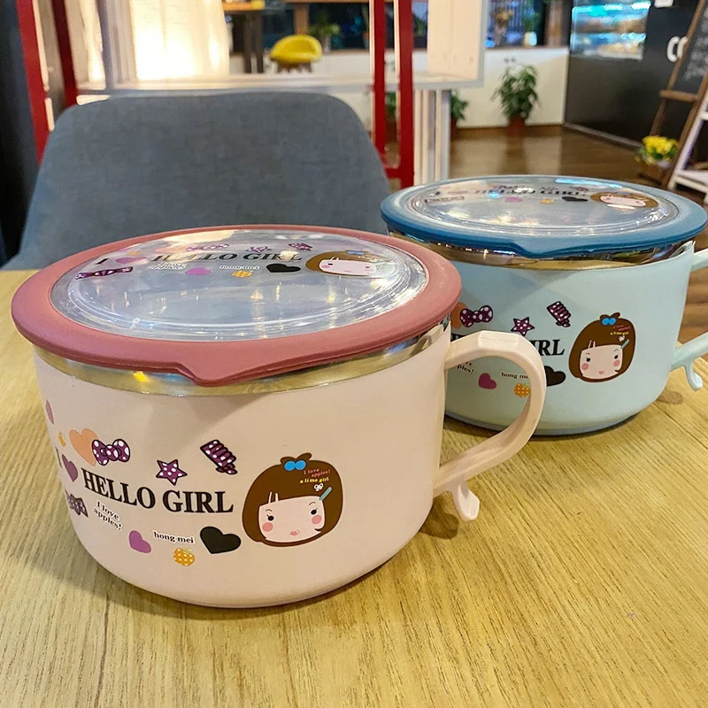 Милый мультяшный Тепловой Ланч-бокс для детей школьниц Бенто-бокс из нержавеющей