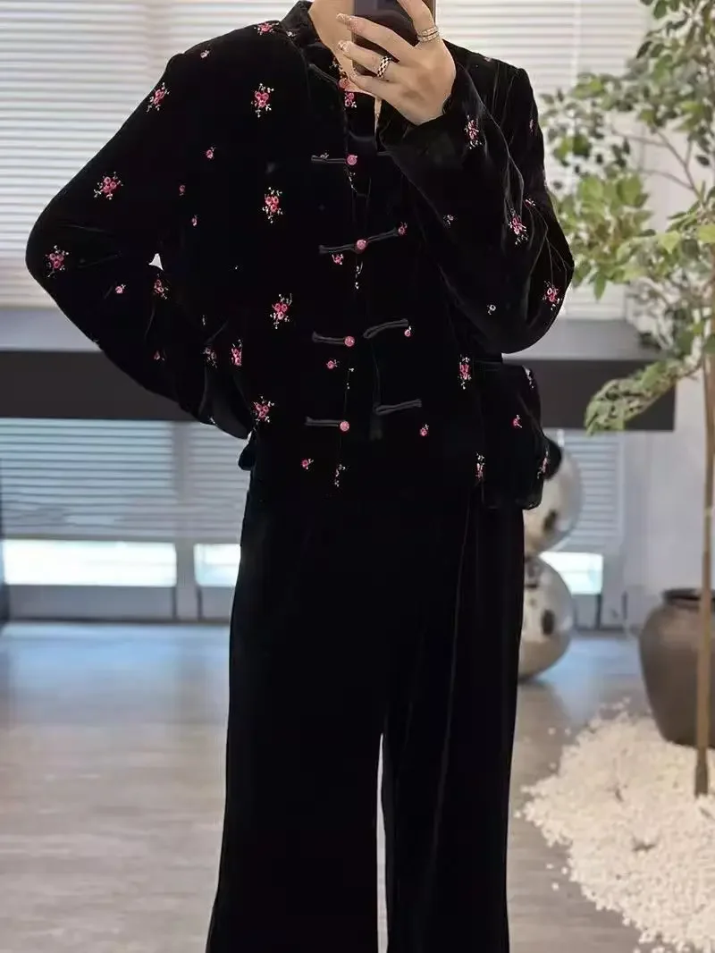 Винтажные куртки-бомберы в китайском стиле с цветочным принтом и кавайным