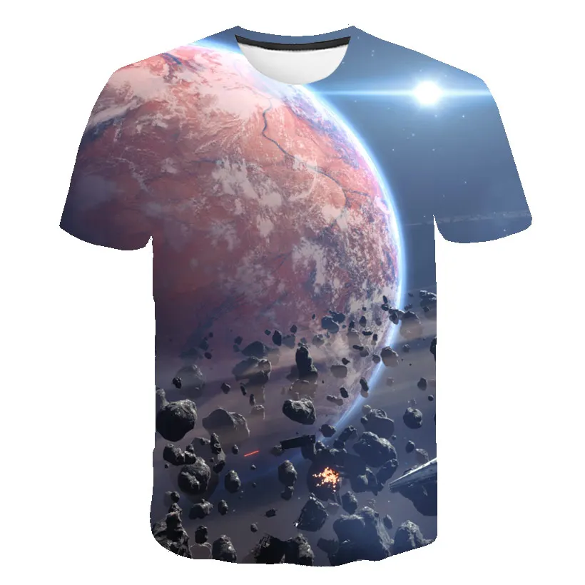 

Летняя футболка с принтом космоса и Вселенной, футболки с изображением Галактики, забавная футболка с коротким рукавом, Новинка