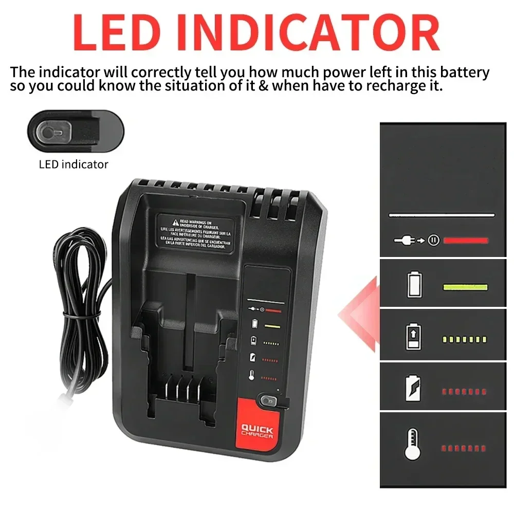 PCC692L Lithium Battery Charger For Black Decker Porter Cable for Stanley 10.8V-20V PCC690L FMC692L FMC690L FMC688 FMC686
