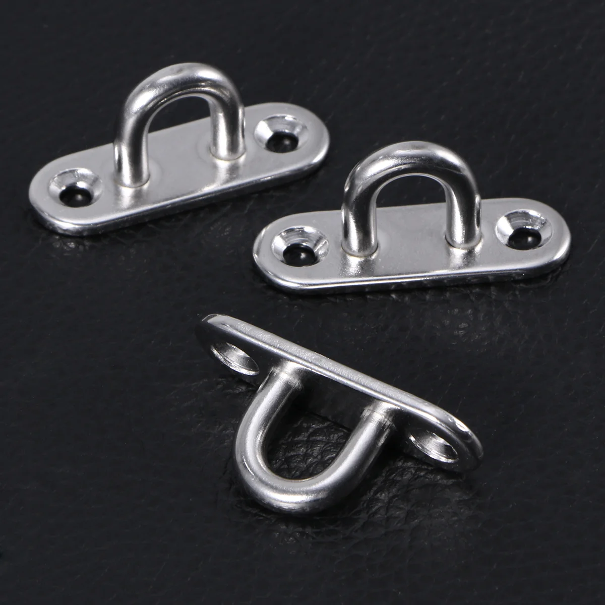 

8 Pcs Stainless Steel Oblong Pad Eye Plate Staple Ring Hook Loop U-shaped Design Screws Mount Hook Hanger