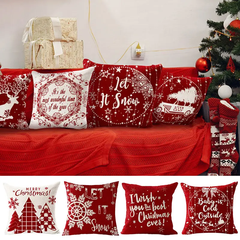 

Fodera per cuscino da tiro rosso natalizio decorazione per la casa per le vacanze cuscino cojines decorativos para sofá poszewki