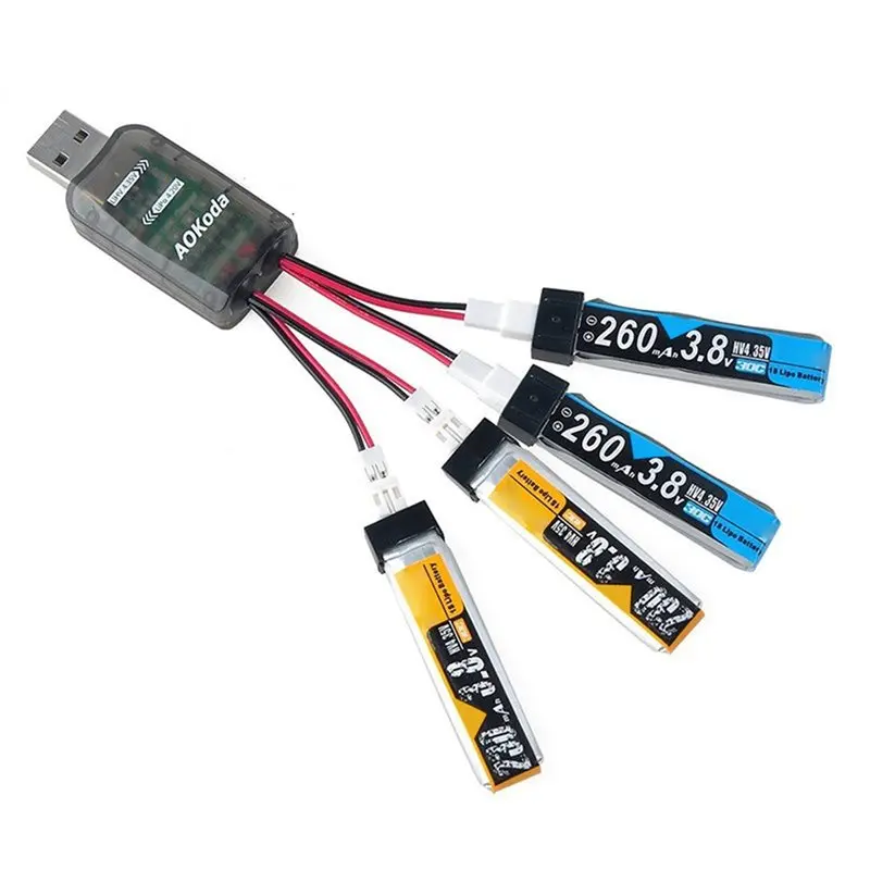 Фото Аккумулятор Aokoda CX405 4CH Micro USB для 1S Lipo/Lihv батарей 4.2V/4.35V для радиоуправляемых вертолетов, самолетов и дронов №4