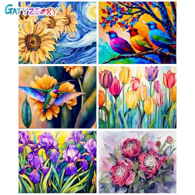 

GATYZTORY Modern Painting By Numbers Coloring By Numbers Flower Landscape Drawing By Numbers Home Decors On Canvas Diy Crafts
