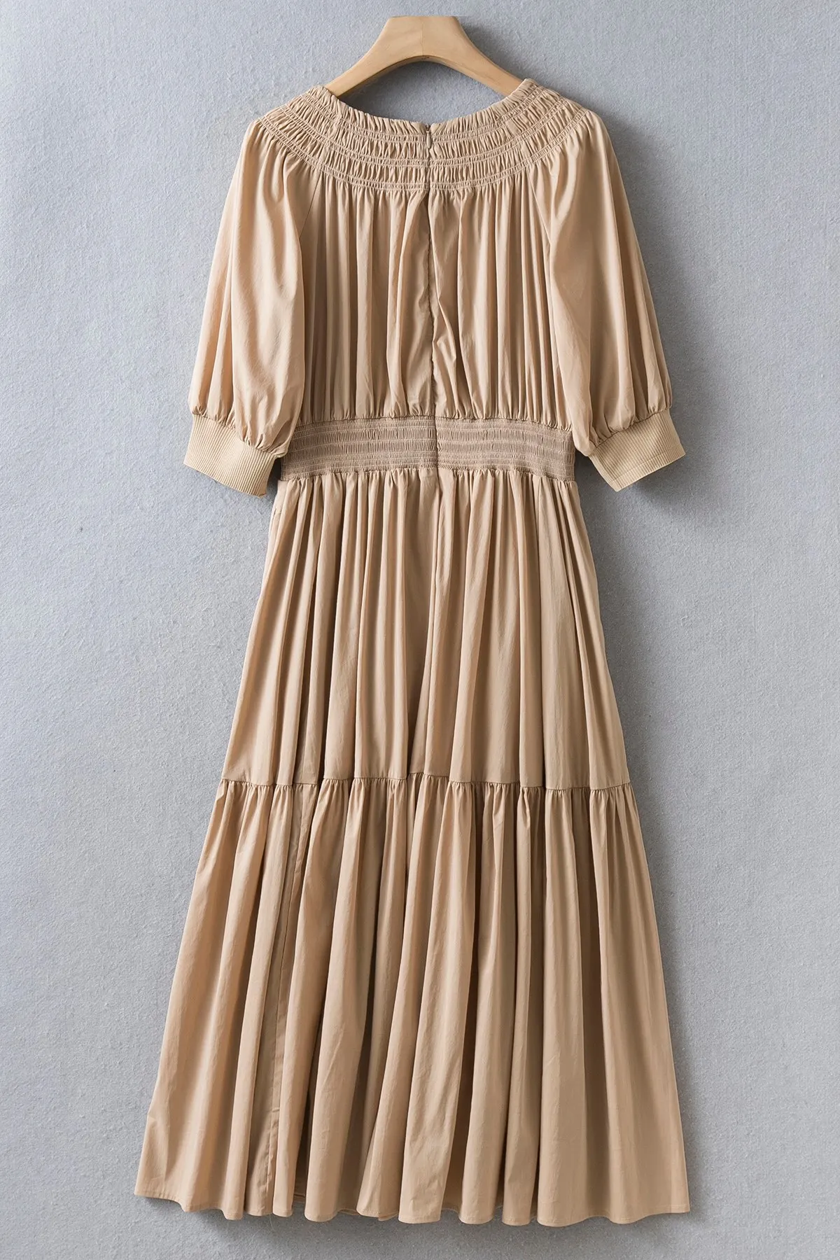 Платье средней длины цвета хаки/черное с рукавами UK 6-16