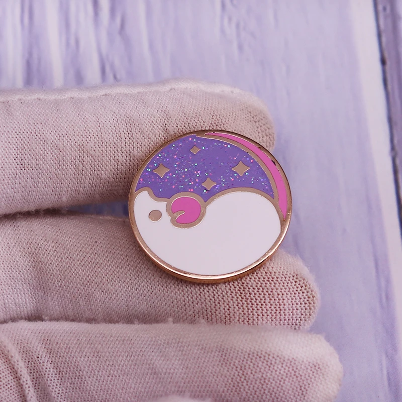 

White Glitter Rat Hard Enamel Pin Brooch Cute Tiny Furballs Badge Fashion Jewelry Accessories
