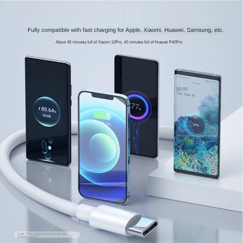 Кабель передачи данных для Huawei Samsung Xiaomi LG Macbook iPad кабель с Type C на 100 Вт PD USB быстрой