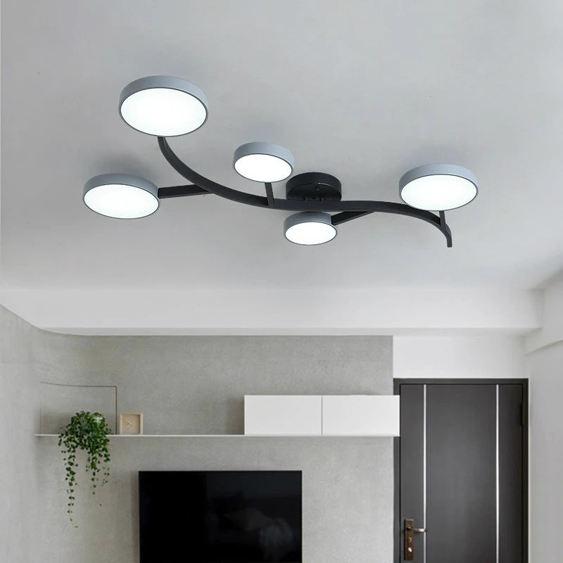 Европейские окрашенные железные потолочные светильники в виде ветвей