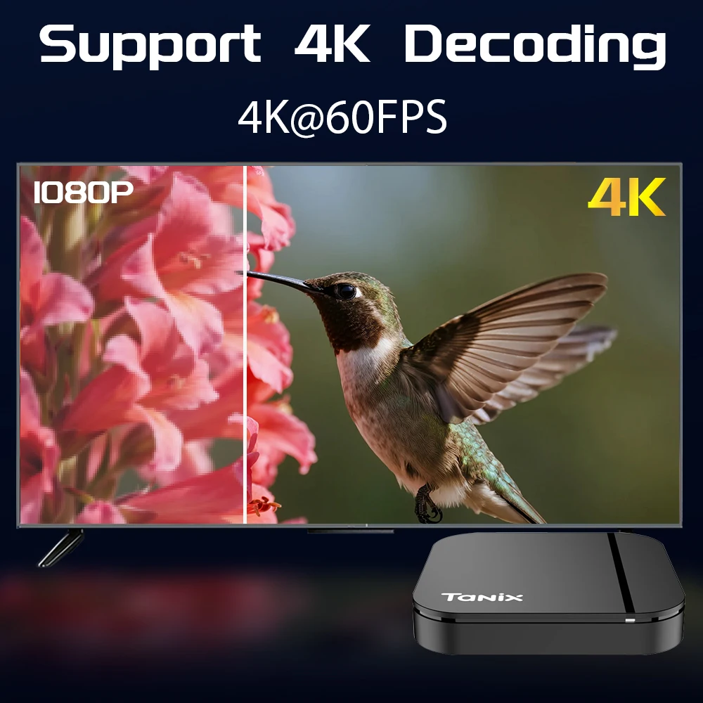 Фото ТВ-приставка Tanix TX13 на Android 14, Allwinner H618, AV1, 4K HD, HDR10+, с поддержкой OTA, BT5.0, голосовым управлением и функцией стриминга №3
