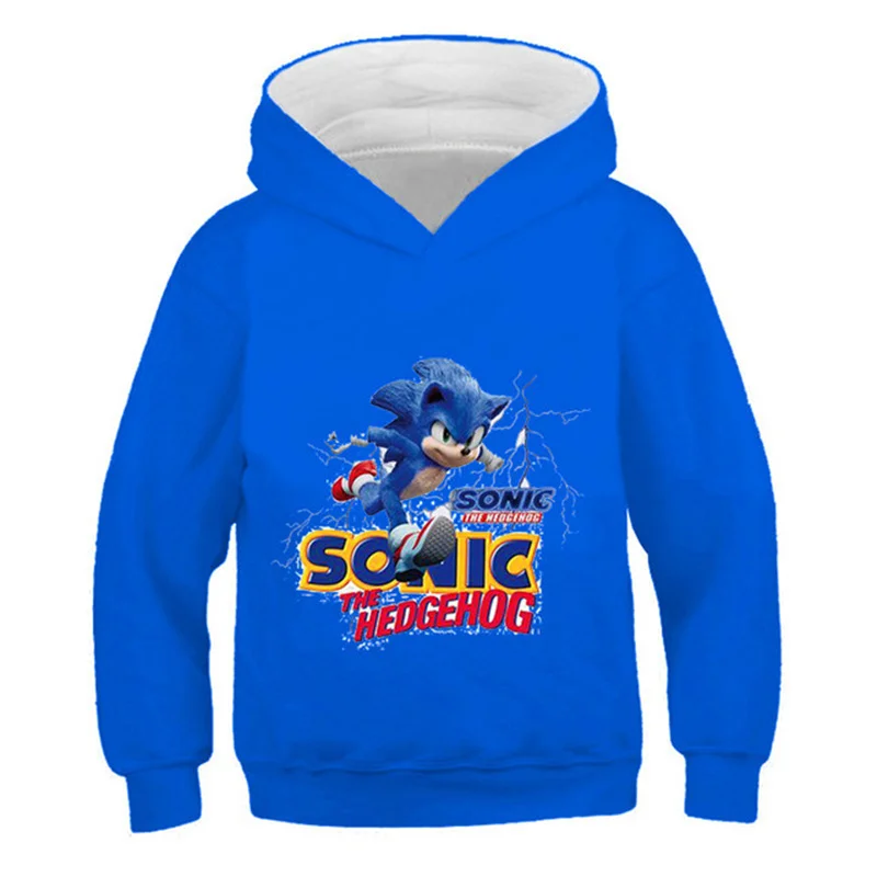 

New Outdoor Boys Hoodies Casual Spring Autumn Baby Sweatshirts Sonic Cartoon 4-14 Year Kids Sonic Cartoon Clothing Outfit Hoodit
