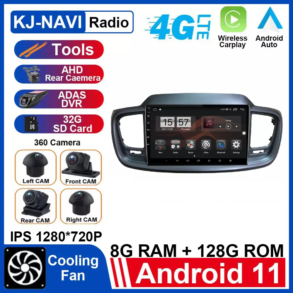 

10.1'' For Kia Sorento 2015 - 2017 Android 11 Radio Multimedia Video Player Navigation GPS Car Stereo Carplay Auto WIFI DSP