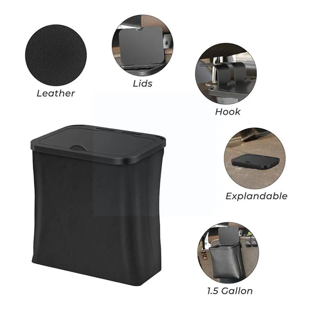 

Универсальная Складная Автомобильная мусорная корзина, мусорный мешок, крышка, автомобильная корзина, задний органайзер, мусорный контейн...