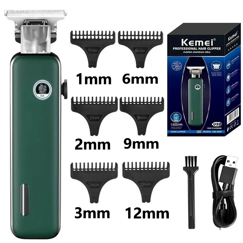 Kemei Professional Hair Clipper T-blade Dry-shaving Hair Cut
