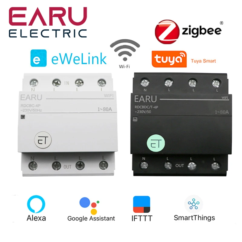 Zigbee/WIFI Smart Circuit Breaker Timer Relay Switch Voice Remote Control Tuya eWeLink APP Smart Home for Alexa Google Home