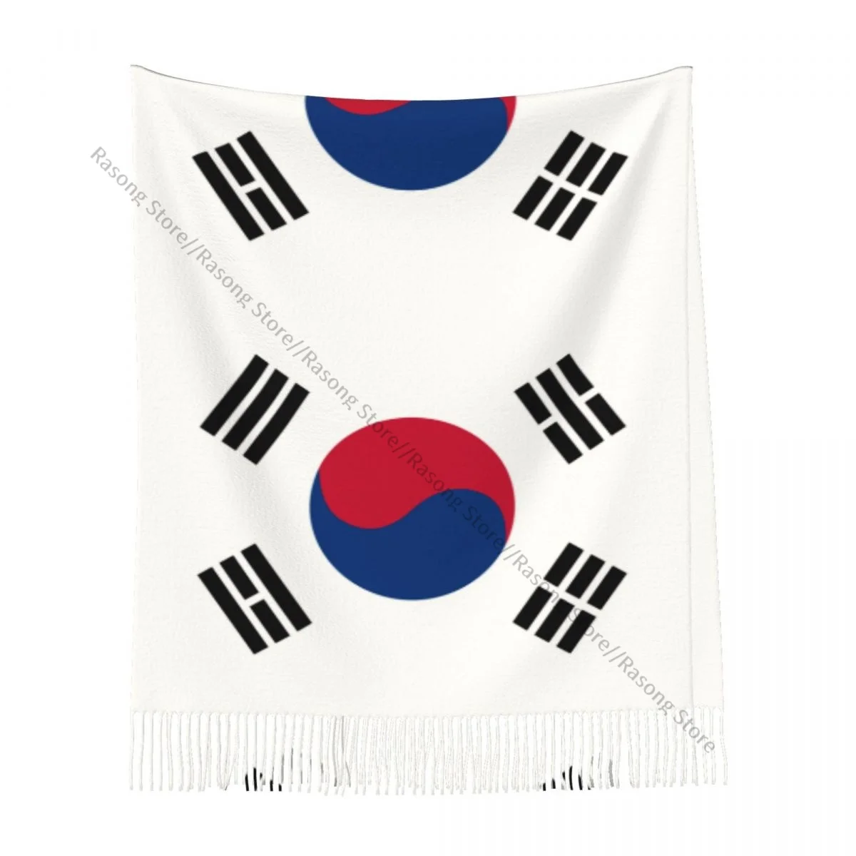 Шарф с кисточками большой размер 196*68 см зимняя теплая шаль из пашмины буфанда