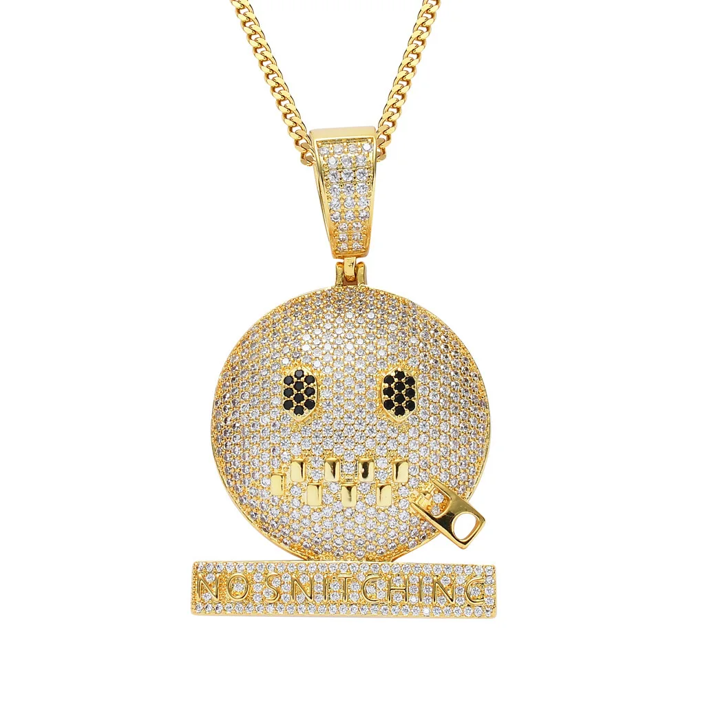 

High-End Fashion Cute Anime Pendant Micro-Inlaid Zircon Hip-Hop Jewelry New Year Gift