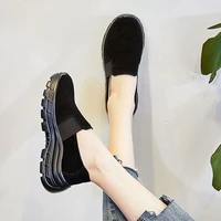 women casual shoes thick sole low help mid heel leisure sports british style fashion the new platform