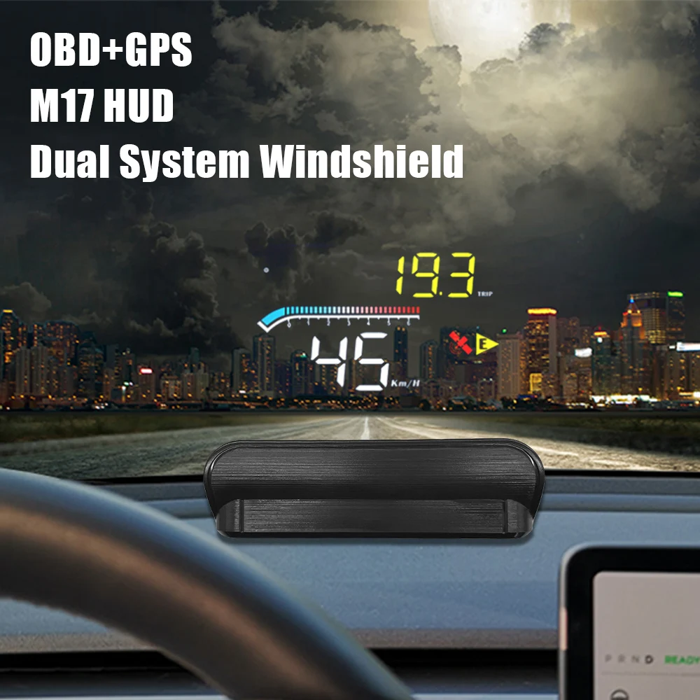 

Проектор скорости на лобовое стекло M17 HUD OBD + GPS
