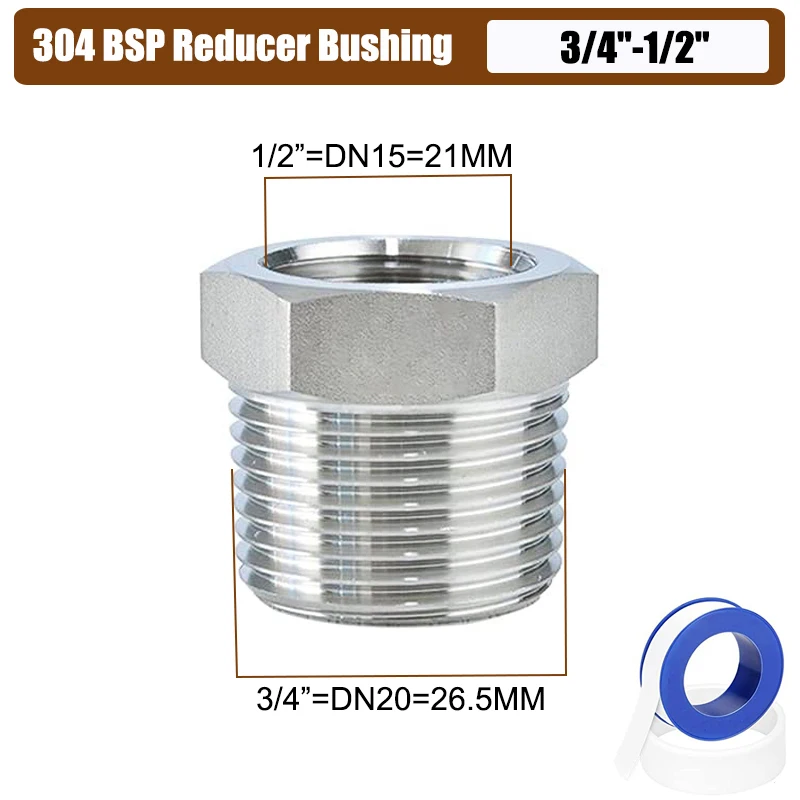 

Редукторная втулка из нержавеющей стали 1/8"-1/2" BSP