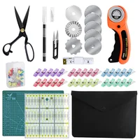 104Pcs Rotary Cutter Kit with Cutting Mat Patchwork Ruler Carving knife Scissors Sewing Clips for Quilting Leather Sewing