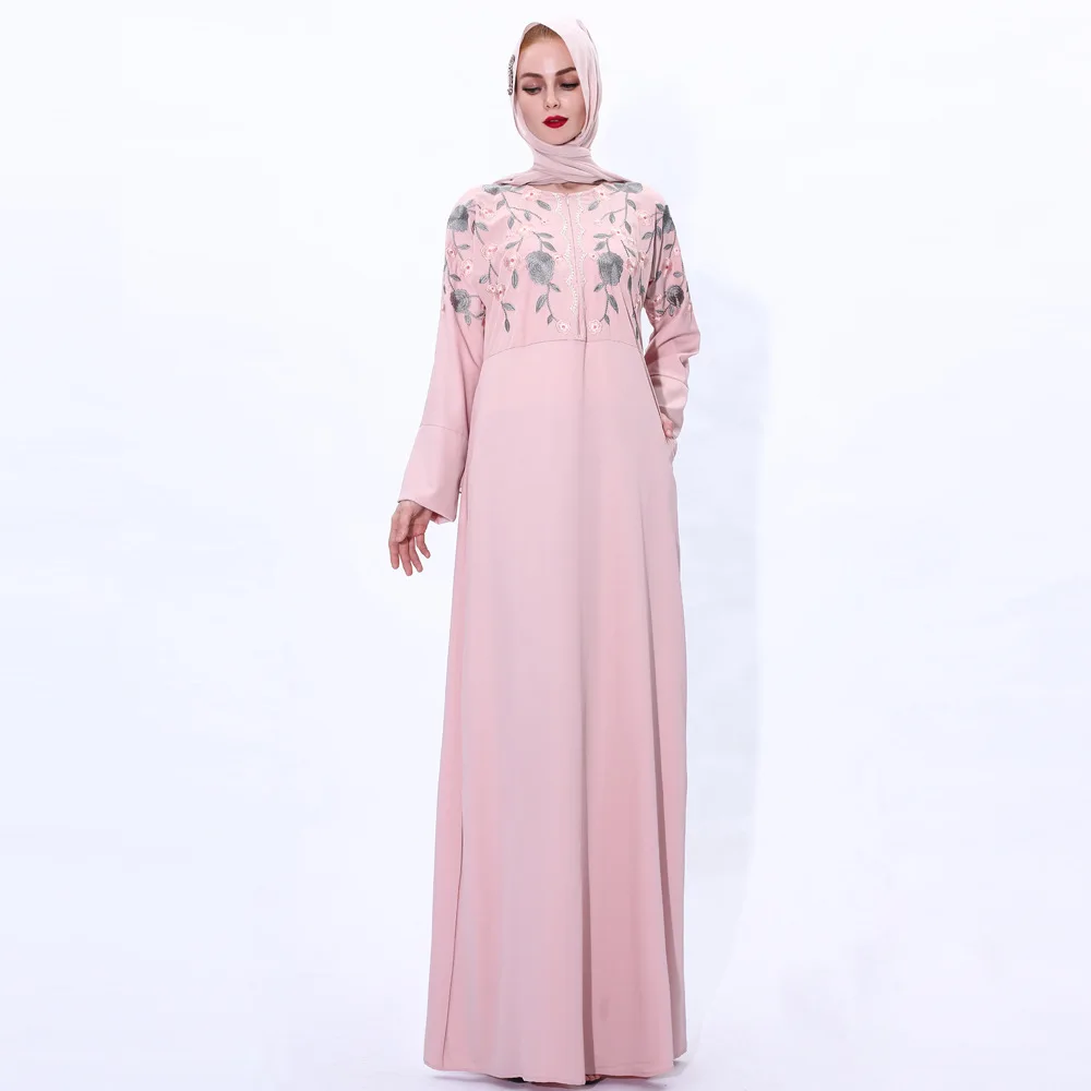 Robe Femme Musulmane Muslim Dress Retro Front Zipper Muslim Fashion Robes Dubai Abaya Turkey 2022 Ramadan Embroidered Dress