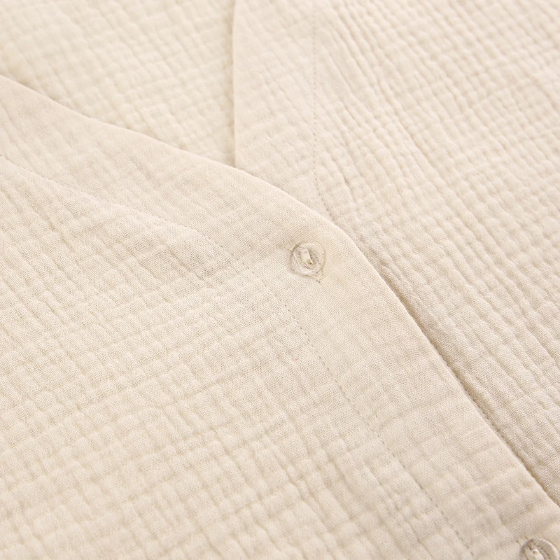 6 Color Cotton Sleepwear V Neck Single Breasted Wide Leg Pants Trouser Suits Long Sleeves Pajama Sets Woman 2 Pieces Loungewear