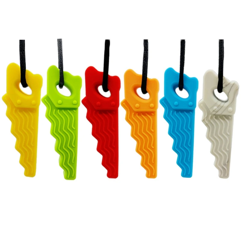 

6 Pcs Sensory Chew Necklace Boys Girls Kids Teething Toys Chewing Pendant Silicone Teether for Autism,Teething,ADHD