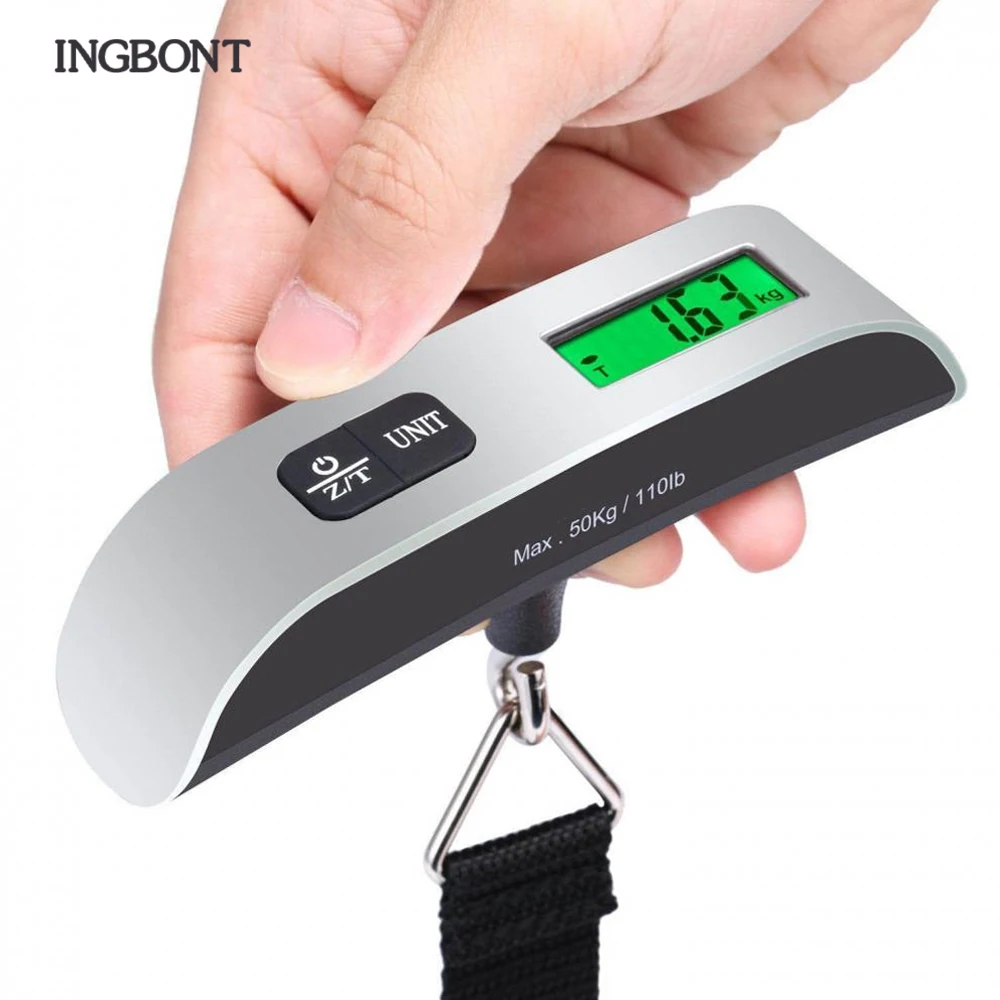 

INGBONT 50kg/110lb Digital Luggage Scale With Backlight Electronic Portable Suitcase Travel Weighs Baggage Bag Hanging Scales