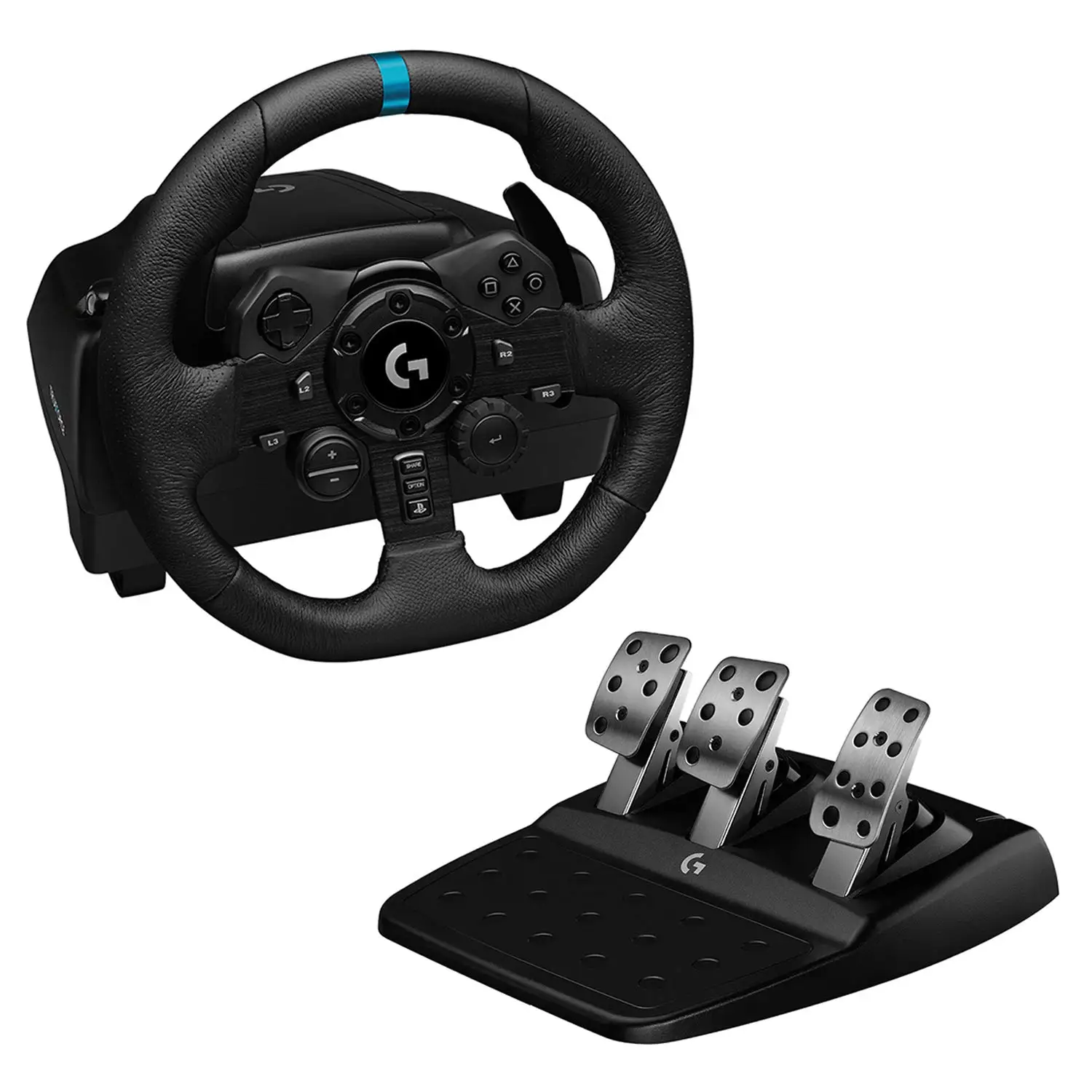 

Log itech Racing Wheel and Pedals for PS 5, PS4 and PC featuring up to 1000 Hz Force Feedback, Responsive Pedal, Dual Clutch Lau
