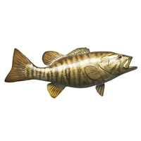 wall decorative ornament small mouth bass home living room decor collection resin diy crafts fish wall mounted ornament
