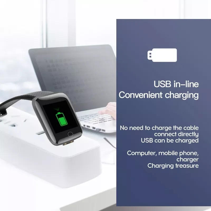 Смарт-часы 116 Plus с силиконовым ремешком |